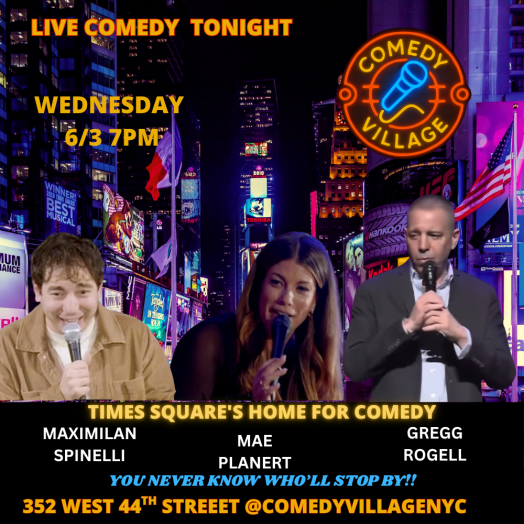 Times Square Comedy | Wed, June 3rd @7 PM