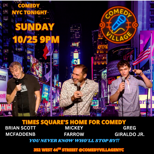 Times Square Comedy | Sun, October 25th @9 PM